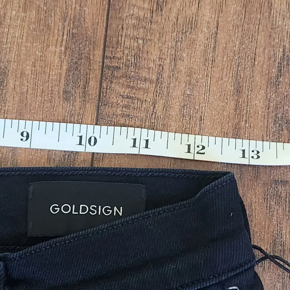 NWT Goldsign The High Rise Jeans Womens 24 Black Slatert Button Fly  Ankle Leg - Picture 13 of 15